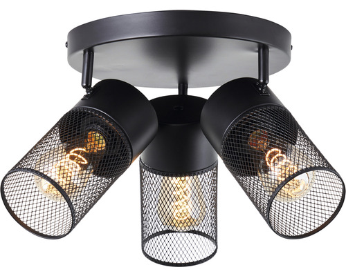 Deckenleuchte mit drei Strahlern und Netzstruktur