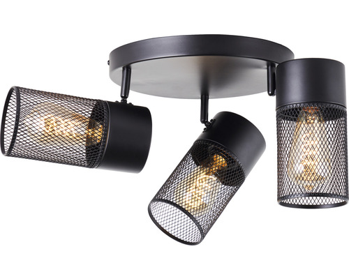 Deckenleuchte mit drei Strahlern und Metallschirm