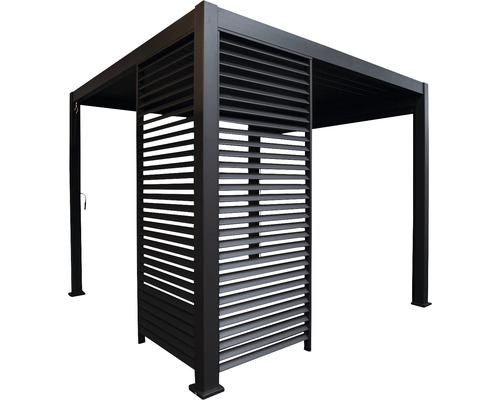 Lamellen-Seitenteil Mirador für 300 cm Seite 90 cm schwarz