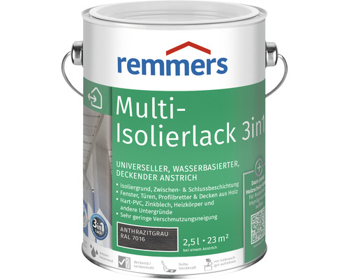 Remmers Multi-Isolierlack 3en1, gris anthracite, pot de 2,5 litres