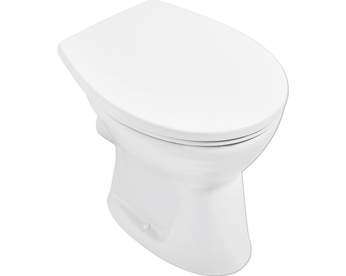 WC au sol en céramique avec bride de rinçage fermée