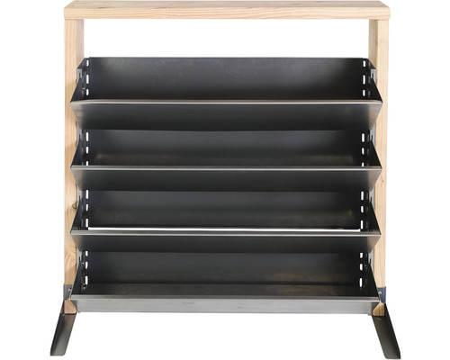 Étagère à plantes en métal avec cadre en bois pour le jardin