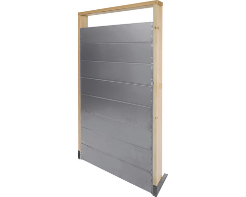 Panneau brise-vue avec cadre en bois et lamelles