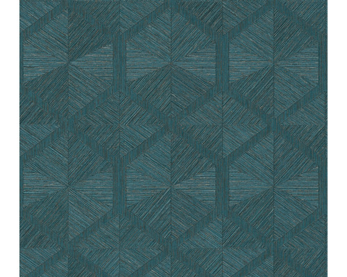 Papier peint intissé 38690-1 géométrique bleu-cuivre Papier peint texturé avec motif géométrique