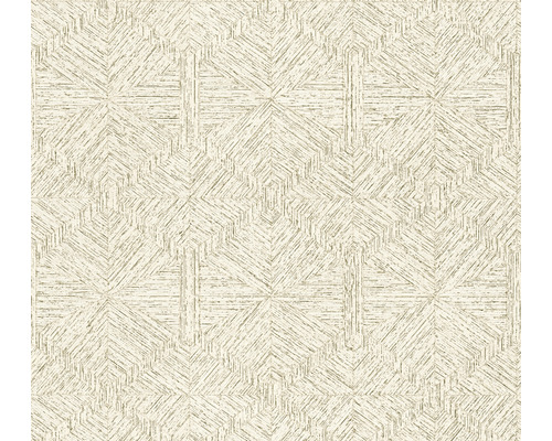Papier peint intissé 38690-1 géométrique blanc-or Motif de papier peint graphique avec des formes géométriques