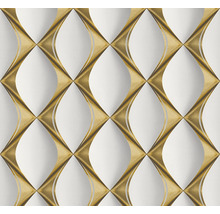 Vliestapete 38691-4 3D-Grafik Retro weiß-gold