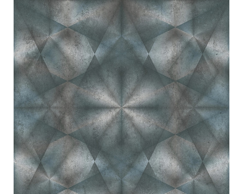 Papier peint intissé 38692-4 motif graphique béton bleu-gris Papier peint métallique avec motif géométrique