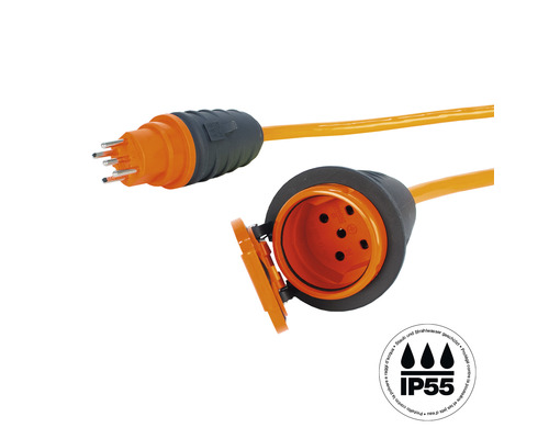 Rallonge électrique T15 5 x 1,5 mm² H07BQ-F 5 m orange