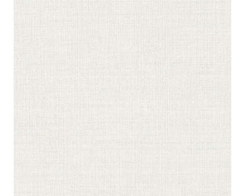 Papier peint intissé 38694-3 uni aspect lin blanc-gris