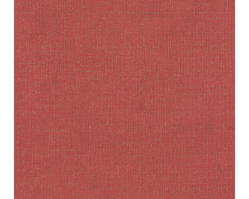 Papier peint intissé 38694-6 uni aspect lin rouge-or