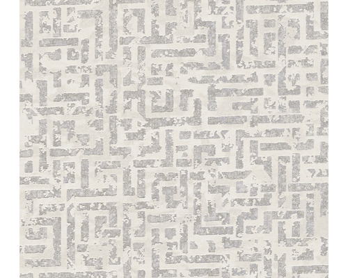 Papier peint intissé 38695-1 motif graphique blanc-argent Papier peint avec motif géométrique