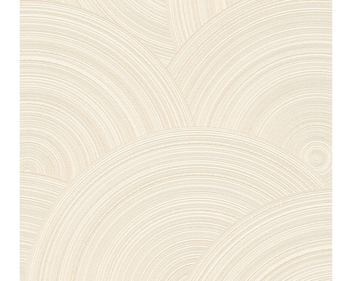 Papier peint intissé 38696-3 cercles 3D crème brillant Papier peint avec motif circulaire