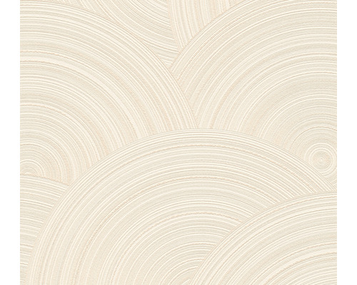 Papier peint intissé 38696-3 cercles 3D crème brillant