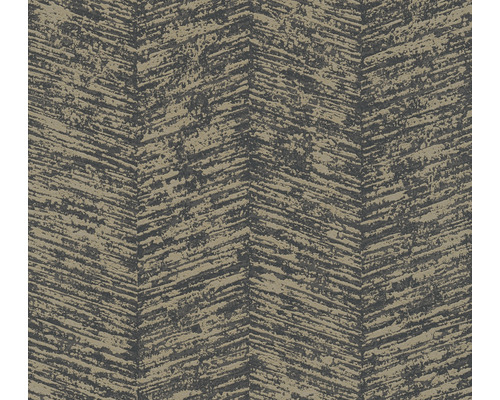 Papier peint intissé 38697-1 motif chevrons marron-argent Papier peint avec motif à chevrons