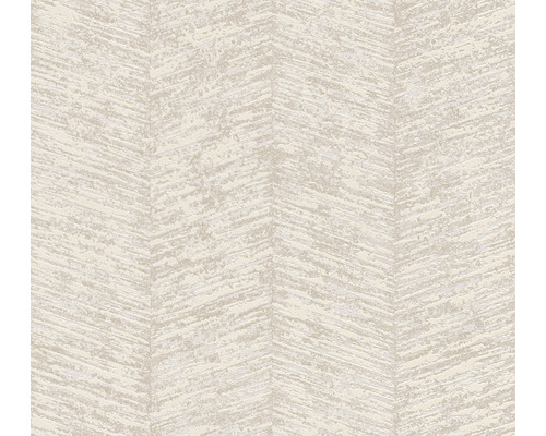 Papier peint intissé 38697-3 motif chevrons blanc-beige Papier peint avec motif abstrait en zigzag