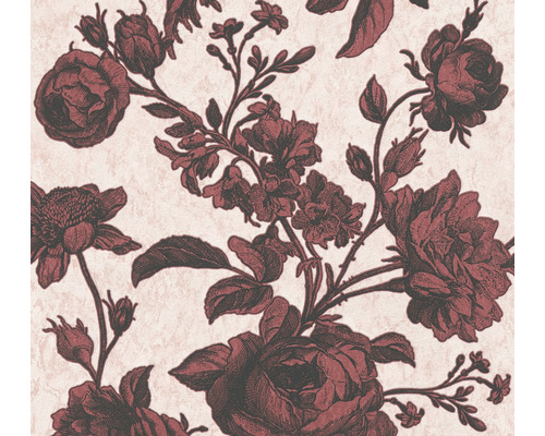 Papier peint intissé 38700-4 Roses vintage rouge-rose Papier peint à motif floral