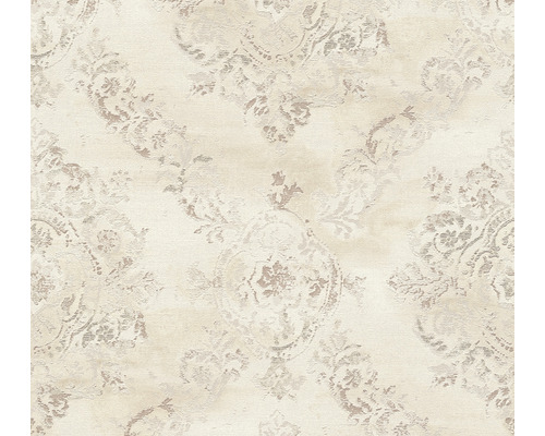 Papier peint intissé 38707-1 ornement baroque crème brillant Papier peint à motif floral