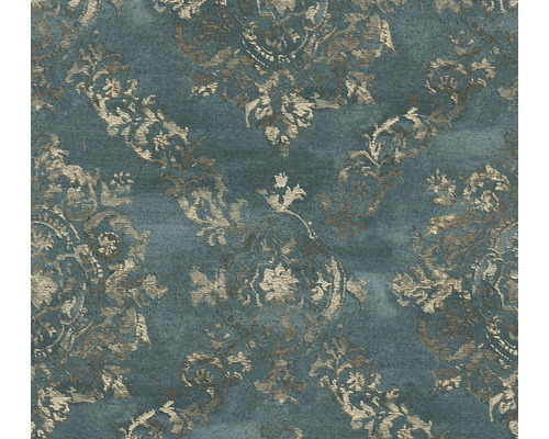 Papier peint intissé 38707-3 ornement baroque bleu brillant Papier peint avec motif d''ornement