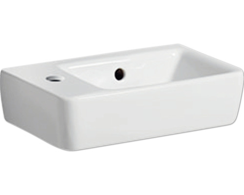 GEBERIT Handwaschbecken Renova Compact 40 x 25 cm weiss glänzend 276240000 Keramik Waschbecken mit Hahnloch und Überlauf