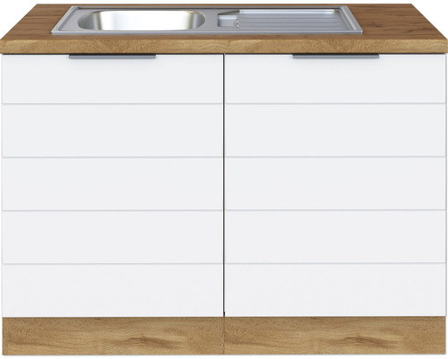 Évier de cuisine avec meuble bas et deux portes