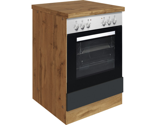 Cuisinière intégrée avec habillage en bois pour la cuisine