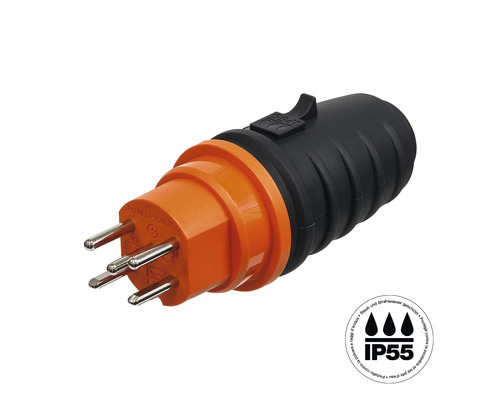 Prise T15 anthracite orange Fiche mâle avec cinq broches et indice de protection IP55