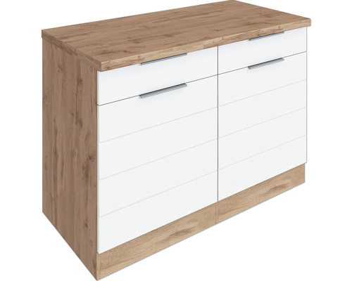 Front matt BxTxH x HORNBACH - 60 cm 120 Korpus Held eiche x Möbel Schubkastenschrank 82 hell weiss Florenz