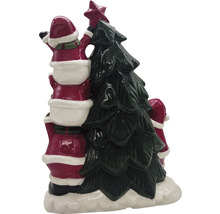 Boîte à biscuits décorative de Noël avec le père Noël et le sapin de Noël