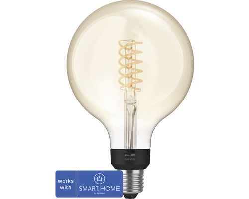 Ampoule LED Hue forme de globe 7 W 550 lm Compatible avec SMART HOME by hornbach Ampoule à filament blanc Philips Hue compatible avec Smart Home