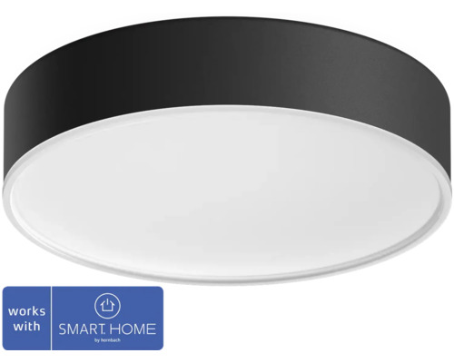 Plafonnier LED Philips hue 9,6 W 950 lm CCT 2200- 6500 K Ø 26 cm noir - Compatible avecSMART HOME by hornbach