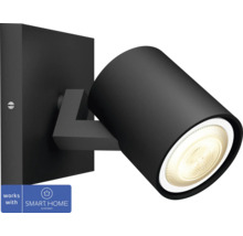 Schwarze Wandleuchte mit drehbarem Strahler