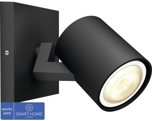 Plafonnier à LED Philips Hue White Ambiance Runner 1 spot noir Compatible SMART HOME by hornbach