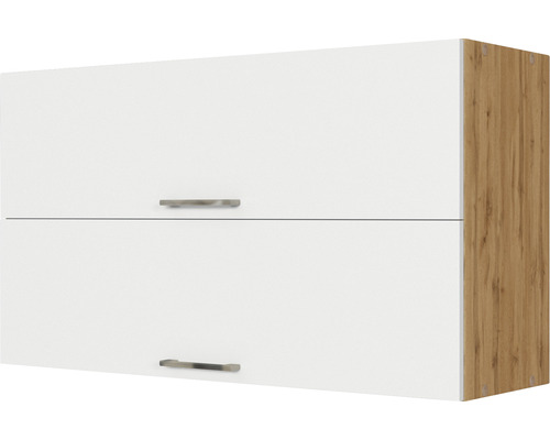 Klapphängeschrank Held Möbel Sorrento BxTxH 100 x 34 x 57 cm Front weiss matt Korpus eiche hell