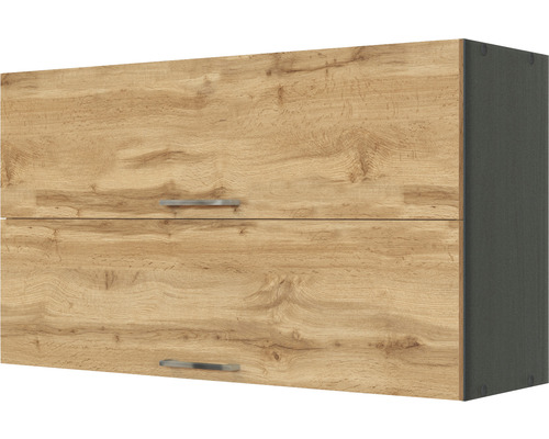 Klapphängeschrank Held Möbel Sorrento BxTxH 100 x 34 x 57 cm Front eiche hell matt Korpus grau