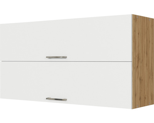 Klapphängeschrank Held Möbel Sorrento BxTxH 110 x 34 x 57 cm Front weiss matt Korpus eiche hell