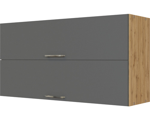 Klapphängeschrank Held Möbel Sorrento BxTxH 110 x 34 x 57 cm Front anthrazit matt Korpus eiche hell