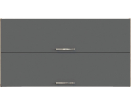 Armoire suspendue grise avec deux portes et poignées