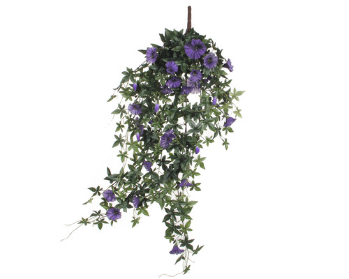 Kunstblume Petunie hängend L 80 cm violett
