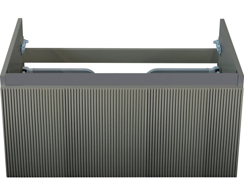 Meuble sous-vasque Sanox Frozen couleur de façade pétrole 80 x 40 x 45 cm Meuble sous-vasque avec façade rainurée