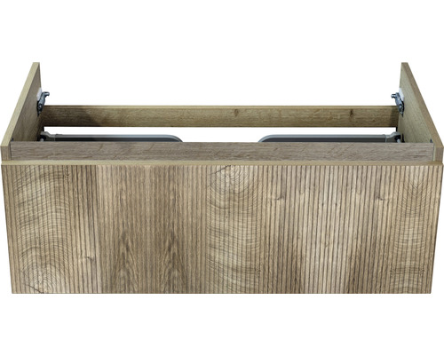Meuble sous-vasque Sanox Frozen couleur de façade grain oak 100 x 40 x 45 cm Meuble sous-lavabo en bois