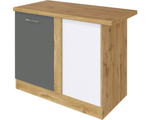 Apothekerschrank Held Möbel Sorrento BxTxH 30 x 60 x 200 cm Front anthrazit  matt Korpus eiche hell - HORNBACH