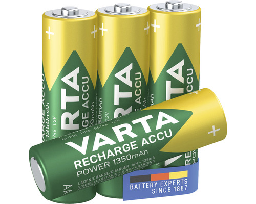 Piles rechargeables Varta AA 1350 mAh, pack de quatre
