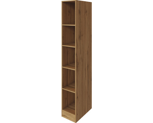Rayonnage Held Möbel Sorrento 30 x 60 x 200 cm façade - mat corps chêne clair Étagère étroite en bois avec cinq compartiments ouverts