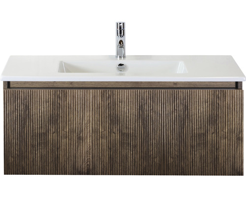 Lavabo avec meuble bas Sanox FROZEN 3D lxhxp 101x42x46 cm couleur de façade charleston 75740264