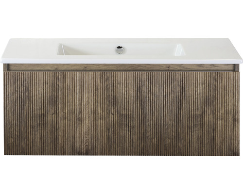 Lavabo avec meuble bas Sanox FROZEN 3D lxhxp 101x42x46 cm couleur de façade charleston 75740364
