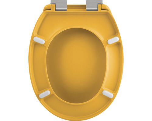 Abattant de WC jaune avec couvercle et matériel de fixation