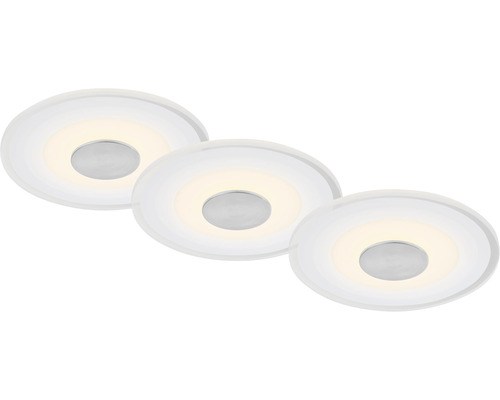 Drei runde LED-Deckenleuchten mit modernem Design