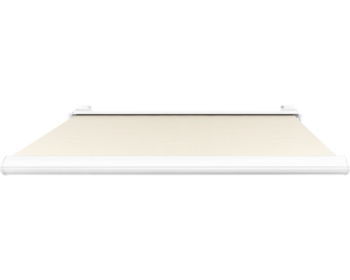Beige Markise mit weissem Gehäuse