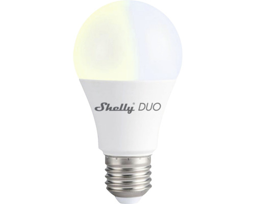 Ampoule LED Shelly Smarte Duo à intensité lumineuse variable E27/9W 800 lm 2700- 6500 K blanc chaud blanc réglable Ampoule LED Shelly Duo