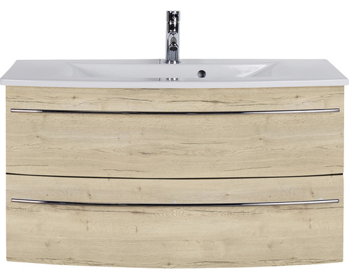 Waschtischunterschrank mit zwei Schubladen und Waschbecken